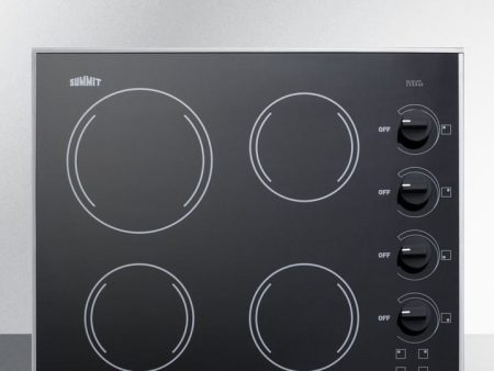 Summit CR425BL 24  Wide 230V 4-Burner Radiant Cooktop Supply