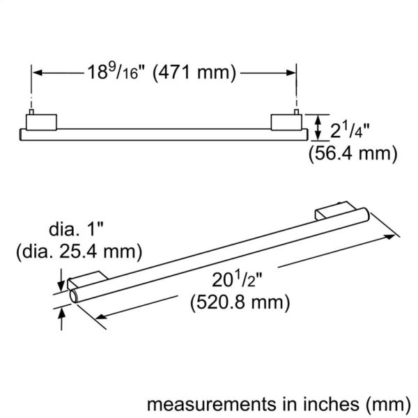 Thermador MS20HNDL20 20-Inch Masterpiece® Handle For Under Counter Hot on Sale