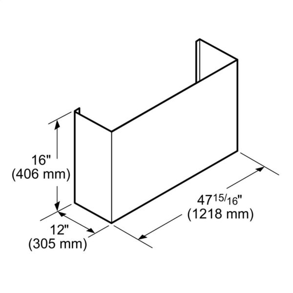 Thermador DCT4816W 16-Inch Tall Duct Cover For Low-Profile Wall Hoods Dct4816W Sale