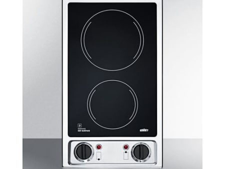 Summit CR2B120 12  Wide 115V 2-Burner Radiant Cooktop For Sale