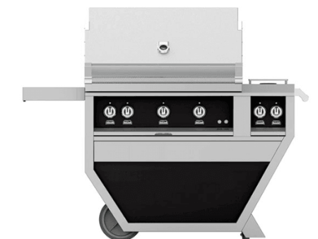 Hestan GABR36CX2LPBK Hestan 36  Liquid Propane Gas Deluxe Freestanding Grill And Cart W  Double Side Burner Gabr36Cx2 - Black (Cstom Color: Stealth) For Cheap