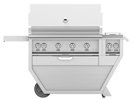 Hestan GMBR42CX2LPGR Hestan 42  Liquid Propane Gas Deluxe Freestanding Grill And Cart W  Double Side Burner Gmbr42Cx2 - Green (Custom Color: Grove) Hot on Sale