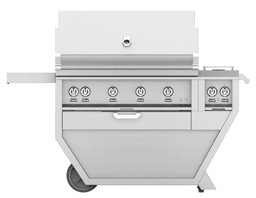 Hestan GMBR42CX2LPBK Hestan 42  Liquid Propane Gas Deluxe Freestanding Grill And Cart W  Double Side Burner Gmbr42Cx2 - Black (Custom Color: Stealth) on Sale