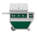 Hestan GMBR36CX2LPGR Hestan 36  Liquid Propane Gas Deluxe Freestanding Grill And Cart W  Double Side Burner Gmbr36Cx2 - Green (Custom Color: Grove) Sale