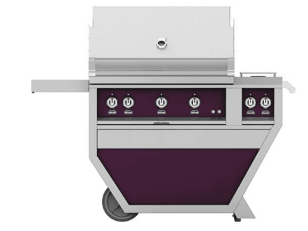 Hestan GABR36CX2LPPP Hestan 36  Liquid Propane Gas Deluxe Freestanding Grill And Cart W  Double Side Burner Gabr36Cx2 - Purple (Custom Color: Lush) Online