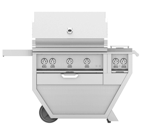 Hestan GMBR36CX2LPGG Hestan 36  Liquid Propane Gas Deluxe Freestanding Grill And Cart W  Double Side Burner Gmbr36Cx2 - Dark Grey (Custom Color: Pacific Fog) Online Sale