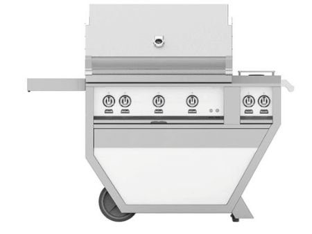 Hestan GABR36CX2LPWH Hestan 36  Liquid Propane Gas Deluxe Freestanding Grill And Cart W  Double Side Burner Gabr36Cx2 - White (Custom Color: Froth) Sale