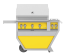 Hestan GMBR36CX2LPYW Hestan 36  Liquid Propane Gas Deluxe Freestanding Grill And Cart W  Double Side Burner Gmbr36Cx2 - Yellow (Custom Color: Sol) Fashion