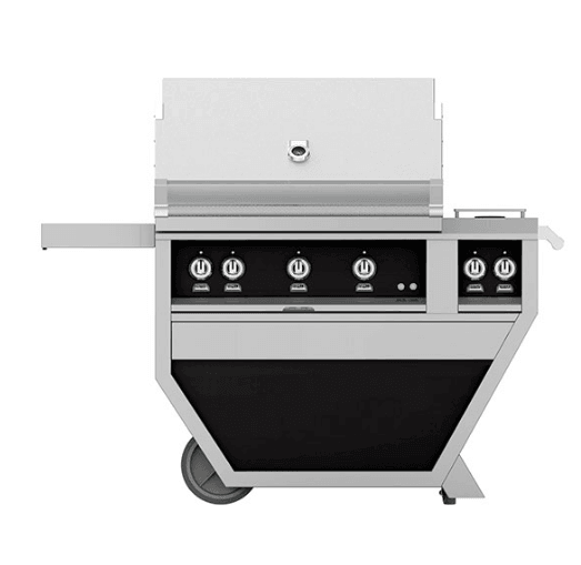 Hestan GMBR36CX2LPBK Hestan 36  Liquid Propane Gas Deluxe Freestanding Grill And Cart W  Double Side Burner Gmbr36Cx2 - Black (Custom Color: Stealth) Online Hot Sale