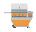 Hestan GMBR36CX2LPOR Hestan 36  Liquid Propane Gas Deluxe Freestanding Grill And Cart W  Double Side Burner Gmbr36Cx2 - Orange (Custom Color: Citra) Online now